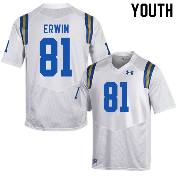Youth #81 Jaylen Erwin UCLA Bruins College Football Jerseys Sale-White